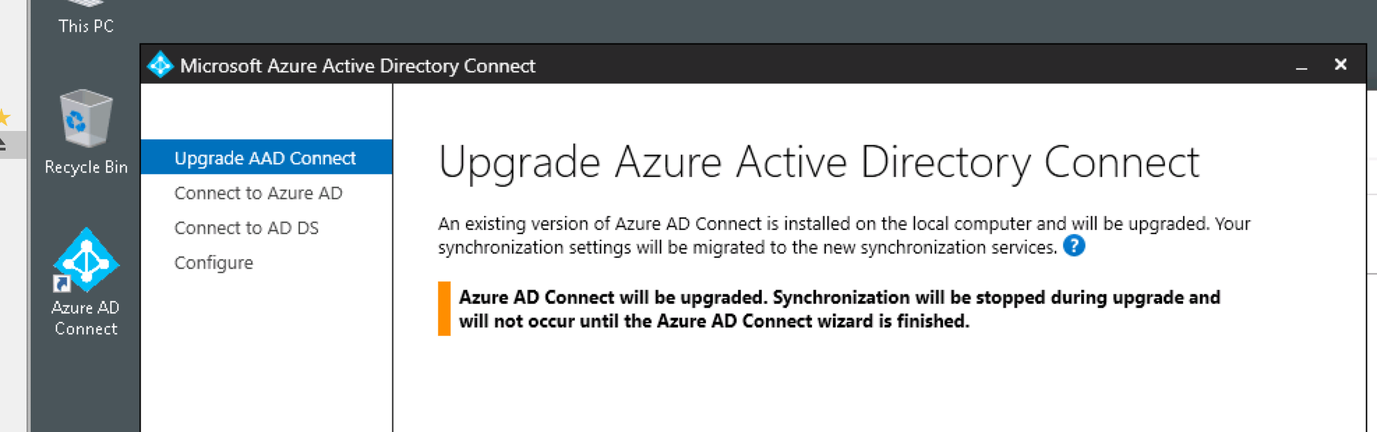 Azure Active Directory Connect Update&lt;