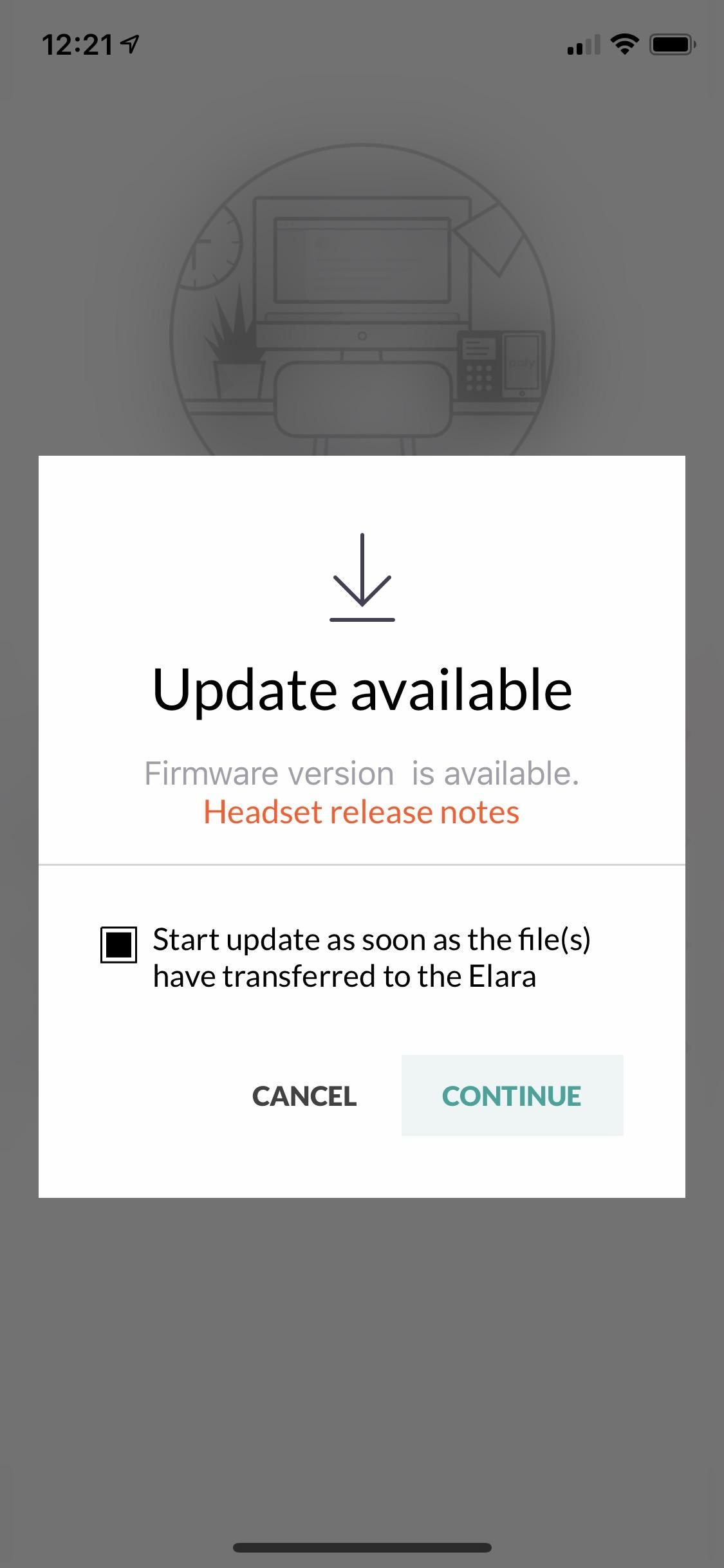 Poly Elara App Headset Update