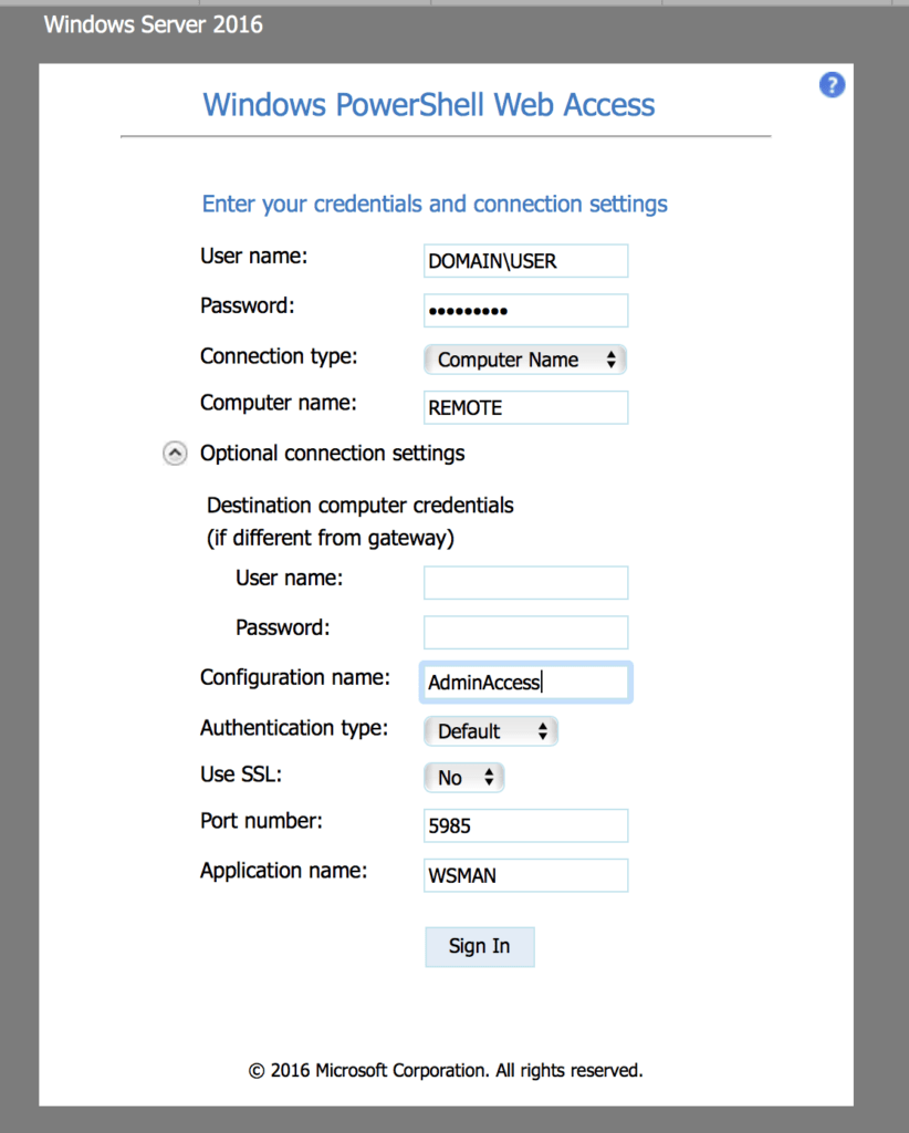 Configure Windows PowerShell Web Access