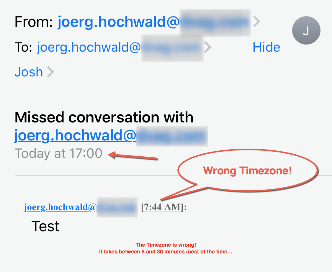 Chat notification as Mail