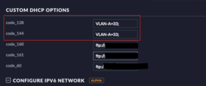 USG DHCP Options