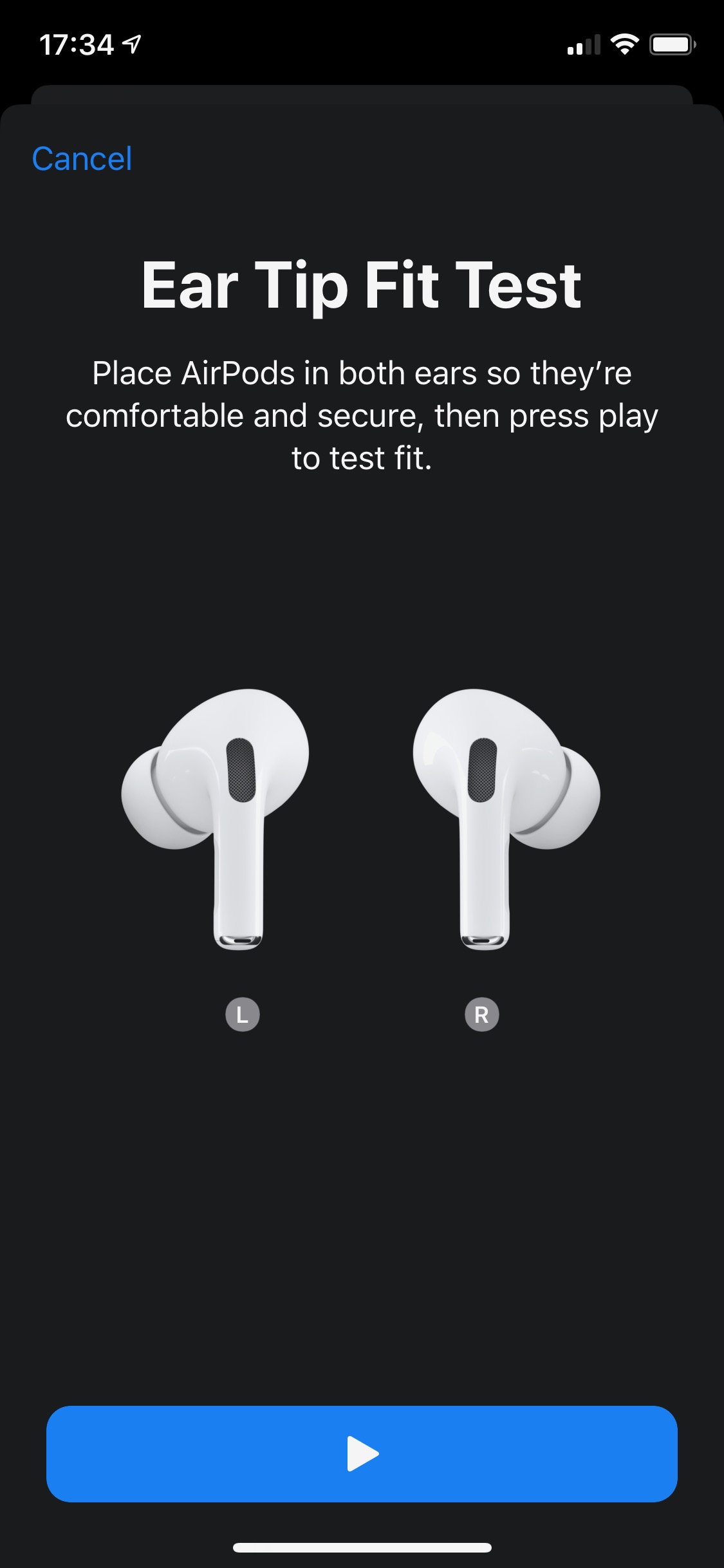 AirPods Pro initial installation
