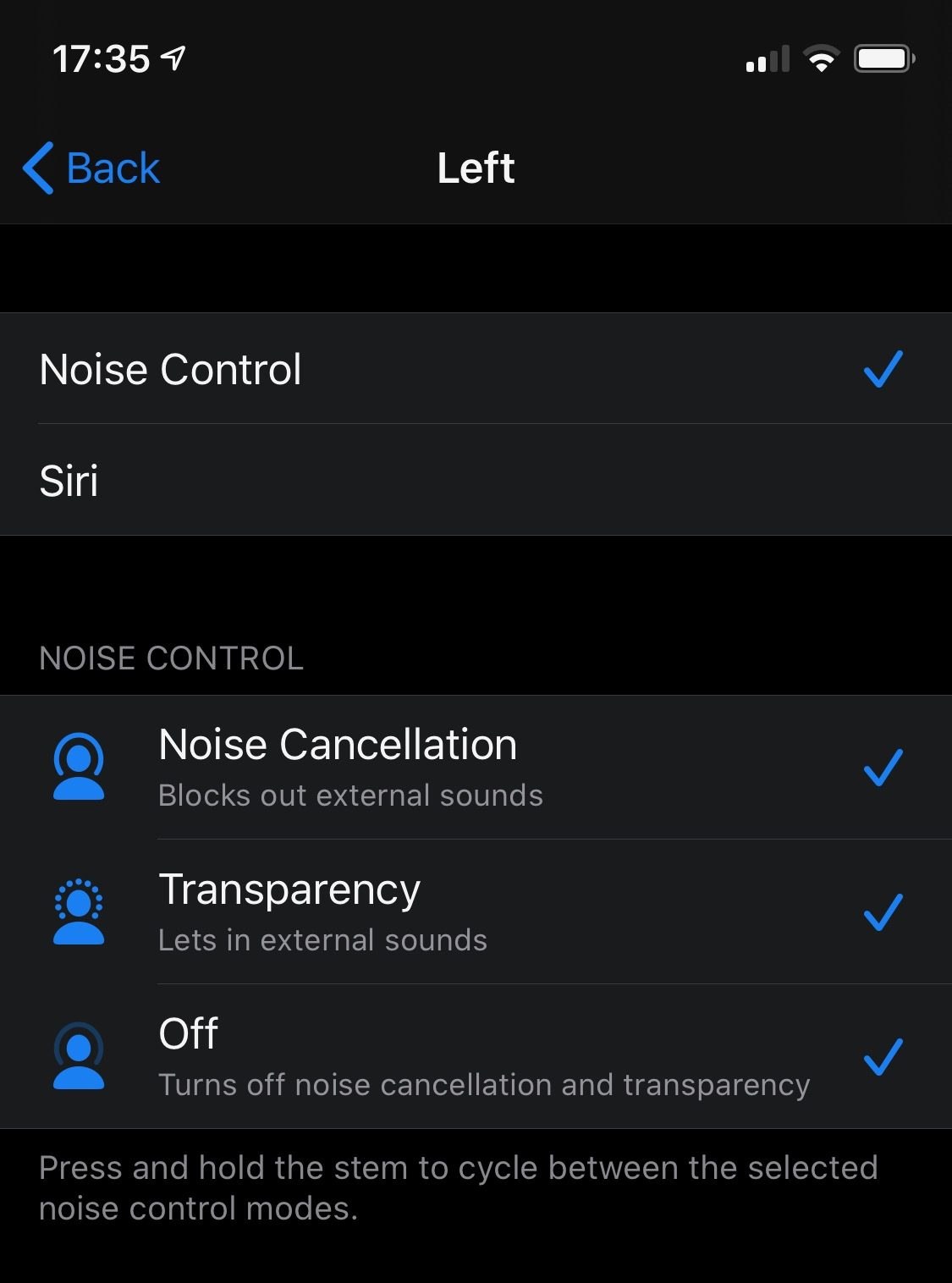 Configure AirPods Pro Mode Switch
