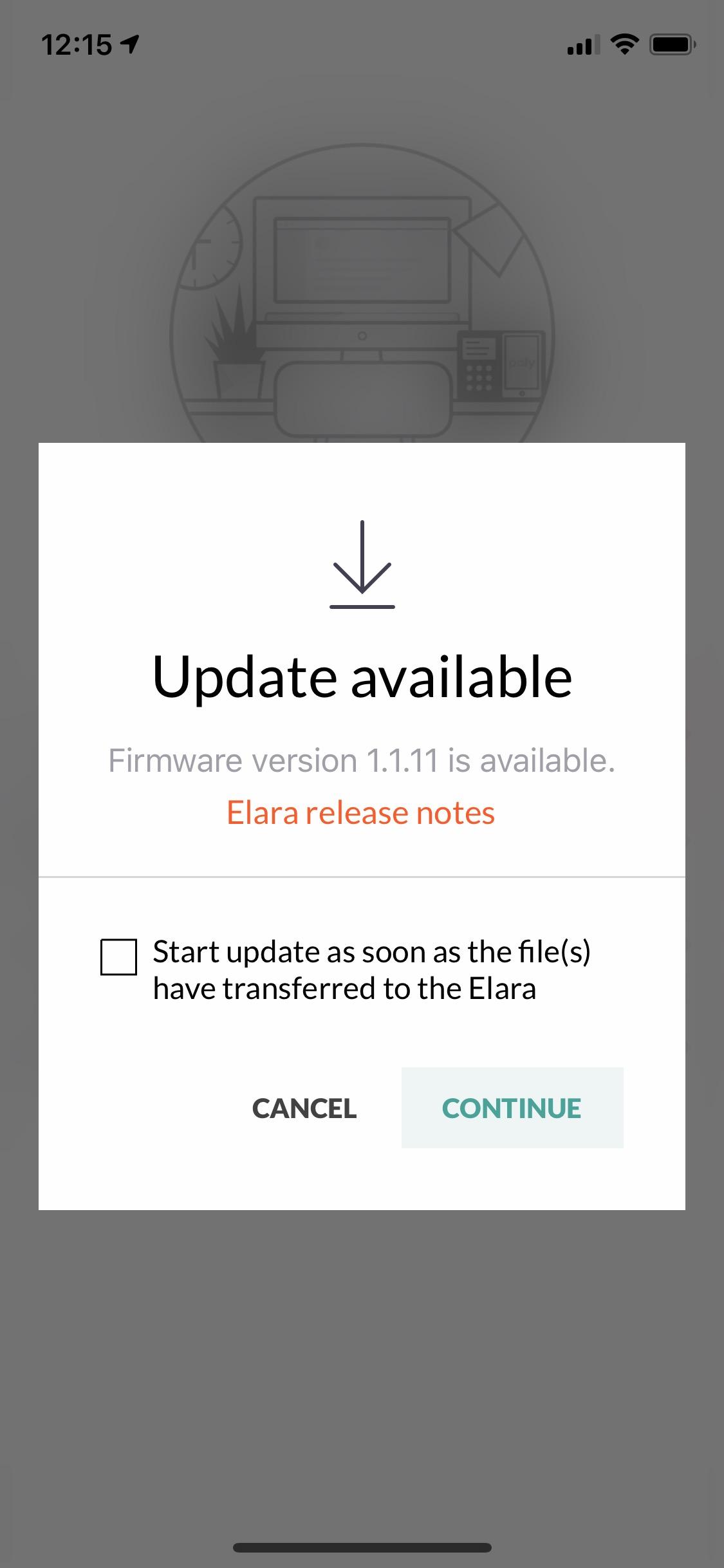 Poly Elara App Firmware Updated