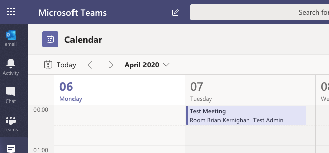 Calendar in Microsoft Teams