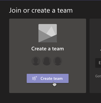 Create a Microsoft Teams Team
