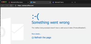 Access to Outlook Web Application is disabled