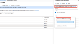 AzureAD Named locations - IPv6 Support AzureAD Named locations - IPv6 Support