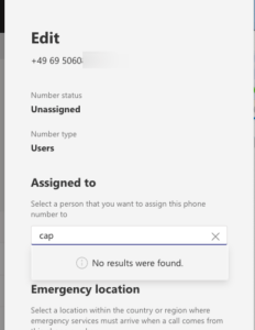 No way to assign a phone number