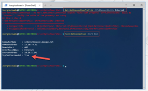 Get-NetConnectionProfile, but Test-NetConnection works